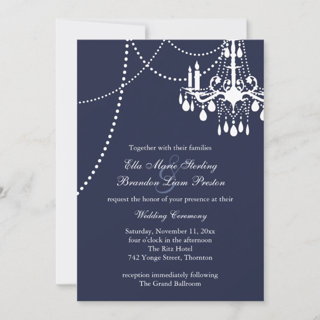 Invitación a la boda de un Gran Salón de Baile en  (Anverso)
