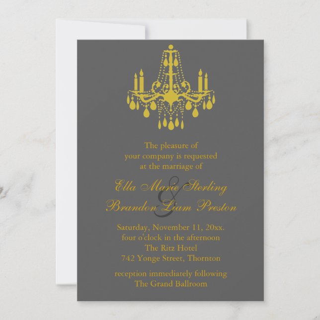 Invitación a la boda de un Gran Salón de Baile en  (Anverso)