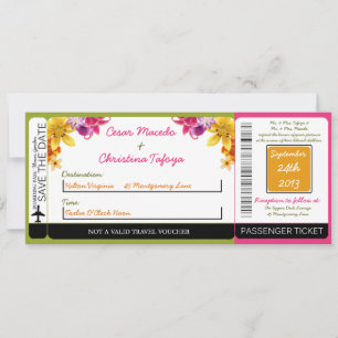 Invitación a la boda de un internado exótico hawai