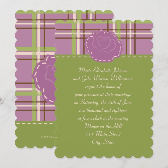 Invitación a la boda de un jardín de campo (Anverso / Reverso)