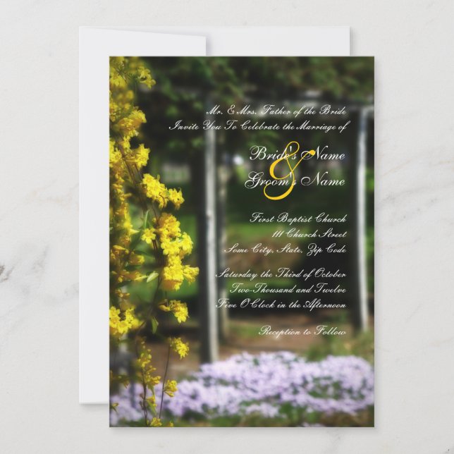 Invitación a la boda de un jardín secreto (Anverso)