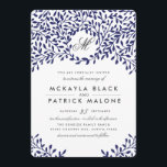 Invitación a la boda de un jardín secreto - Armada<br><div class="desc">Elegante diseño boda azul marino de Shelby Allison. Haga clic en el siguiente enlace para ver toda la colección de Jardín Secreto que incluye invitaciones coincidentes,  tarjetas rsvp,  sellos postales y más.</div>