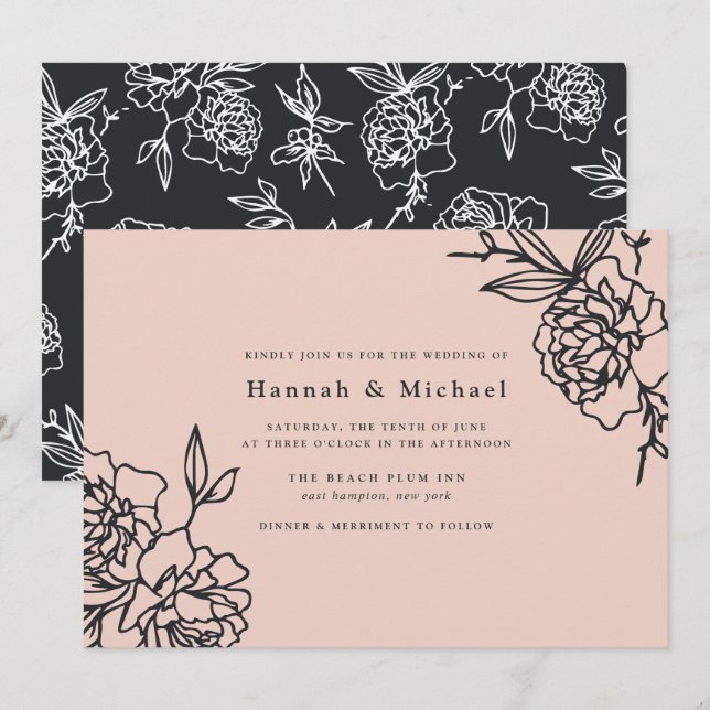 Invitación a la boda de un jardín secreto | RUBOR (Anverso / Reverso)