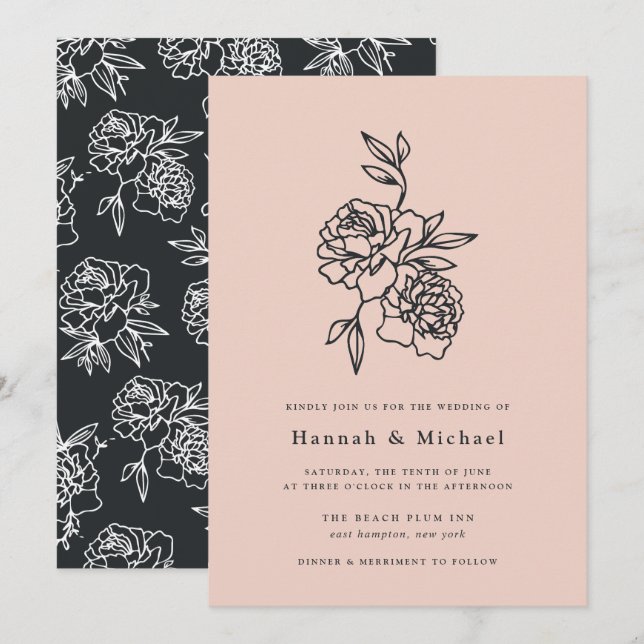 Invitación a la boda de un jardín secreto | RUBOR (Anverso / Reverso)