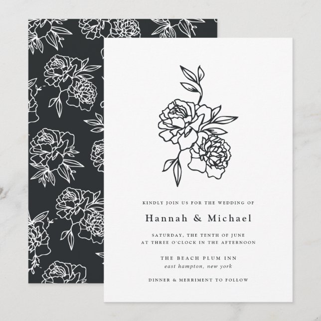 Invitación a la boda de un jardín secreto | Tinta (Anverso / Reverso)