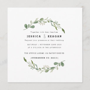 Invitación a la boda de un jardín verde profundo