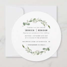 Invitación a la boda de un jardín verde profundo