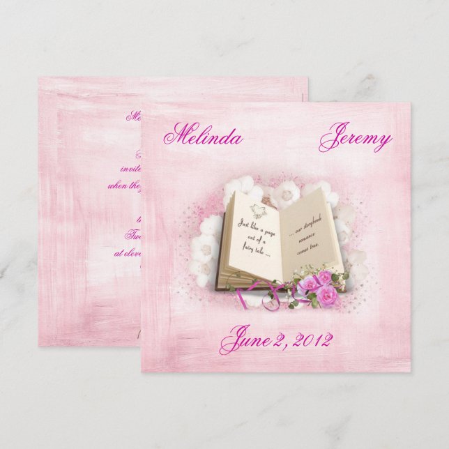 Invitación a la boda de un libro de cuentos (Anverso / Reverso)