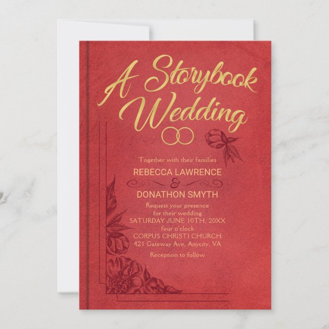 Invitación a la boda de un libro de cuentos (Anverso)