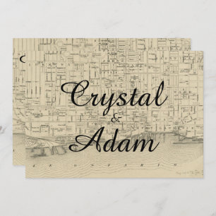 Invitación a la boda de un mapa ruso de Toronto