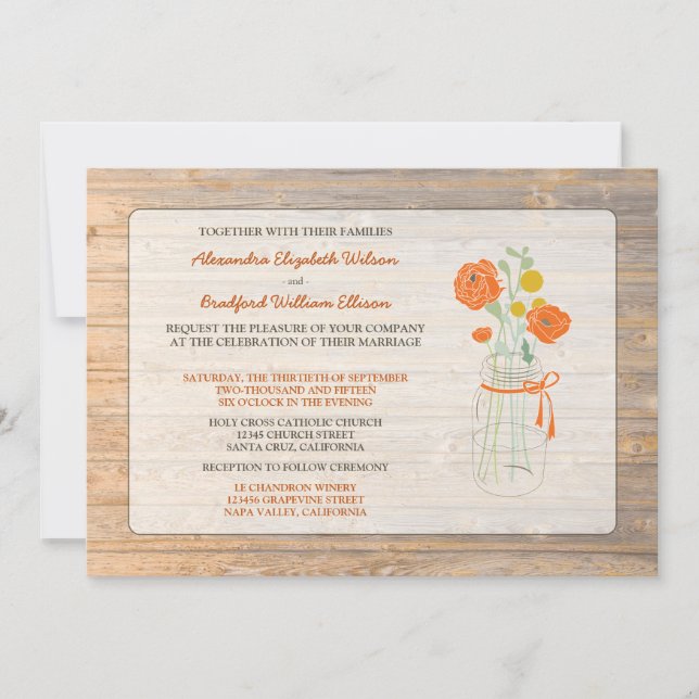 Invitación a la boda de un matrimonio ruso Mason J (Anverso)