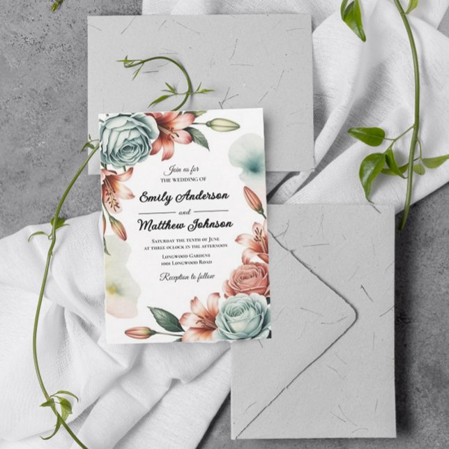 Invitación a la boda de un moderno Rosa de diseño  (Subido por el creador)