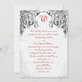 Invitación a la boda de un monograma de desplazami