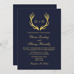 Invitación a la boda de un monograma de hockey sob