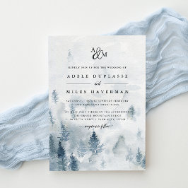 Invitación a la boda de un monograma de invierno