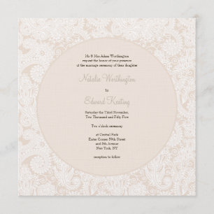 Invitación a la boda de un monograma de marfil de 
