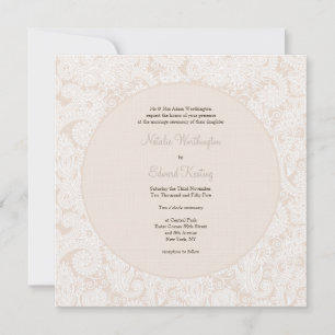 Invitación a la boda de un monograma de marfil de