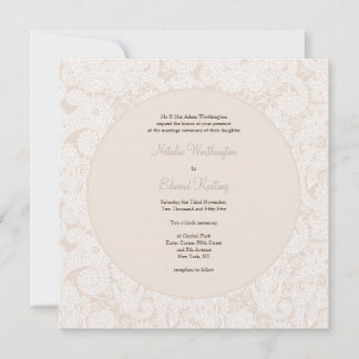 Invitación a la boda de un monograma de marfil de