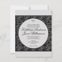 Invitación a la boda de un monograma floral gótico