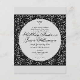 Invitación a la boda de un monograma floral gótico