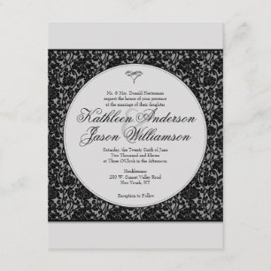 Invitación a la boda de un monograma floral gótico