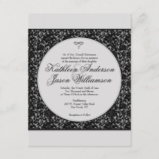 Invitación a la boda de un monograma floral gótico