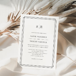 Invitación a la boda de un monograma inagotable