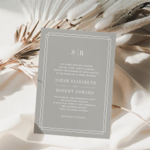 Invitación a la boda de un monograma inagotable |