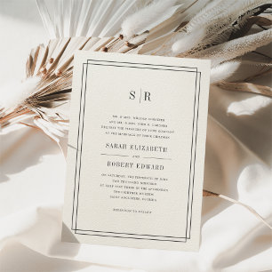 Invitación a la boda de un monograma inagotable