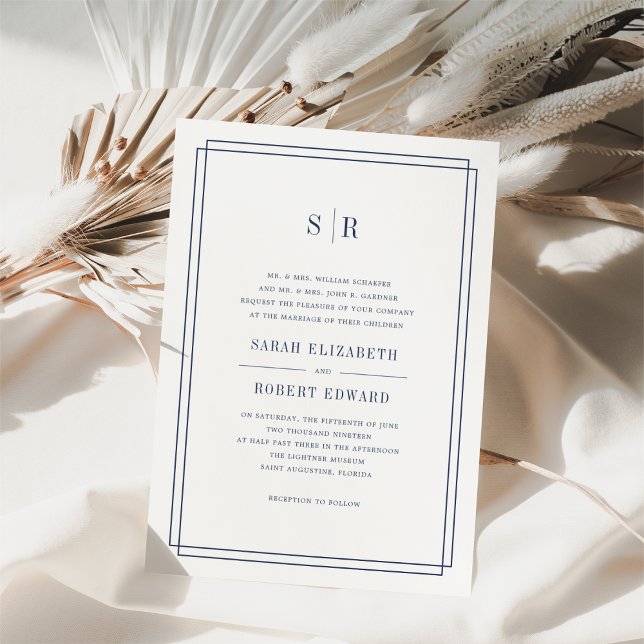 Invitación a la boda de un monograma inagotable |  (Subido por el creador)
