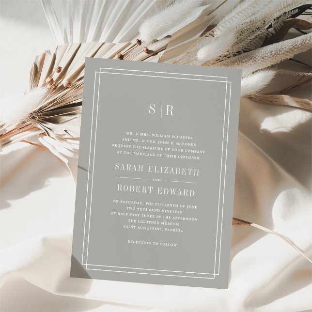Invitación a la boda de un monograma inagotable |  (Subido por el creador)