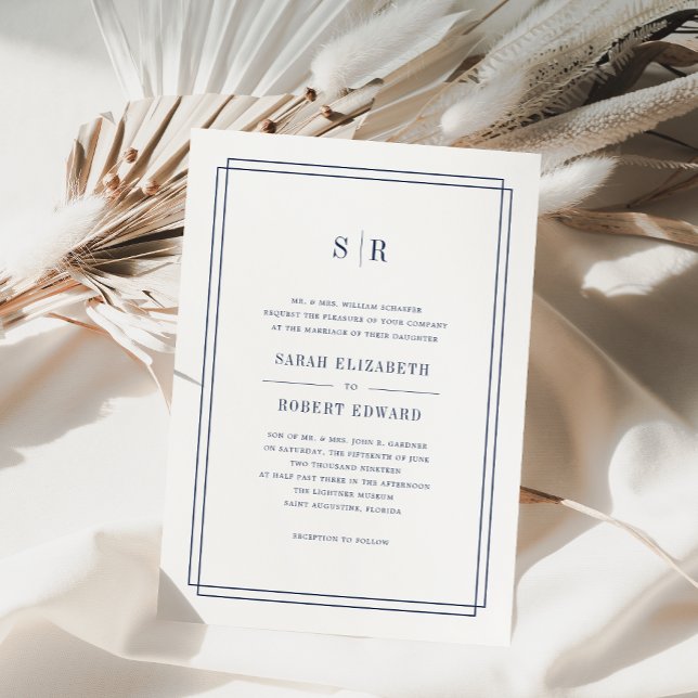Invitación a la boda de un monograma inagotable |  (Subido por el creador)