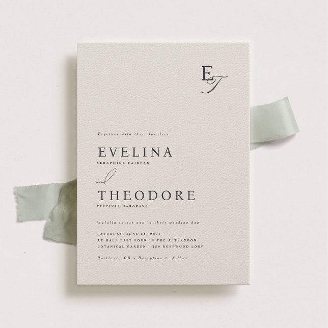 Invitación a la boda de un monograma Parker (Subido por el creador)