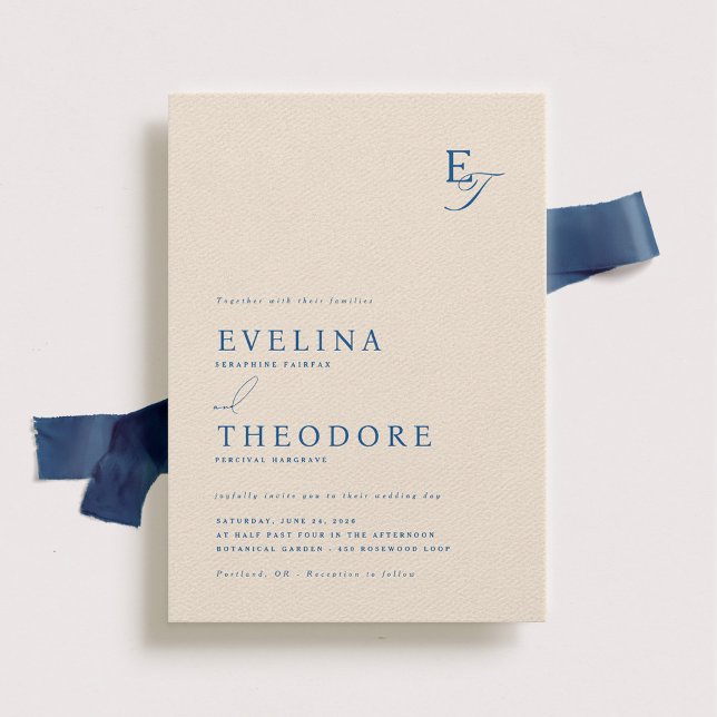 Invitación a la boda de un monograma Parker (Subido por el creador)