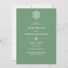 Invitación a la boda de un Ornamento Verde Sage