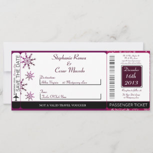 Invitación a la boda de un Pase de Púrpura Stars