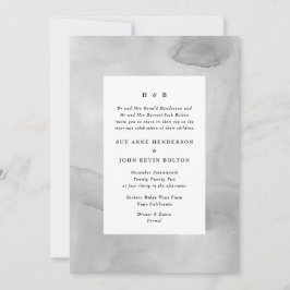 Invitación a la boda de un pastel gris suave de co