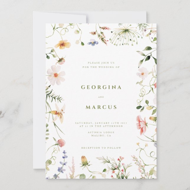 Invitación a la boda de un pequeño jardín (Anverso)