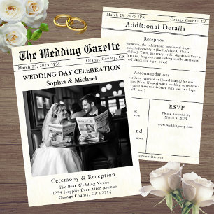 Invitación a la boda de un periódico