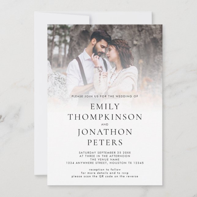Invitación a la boda de un Personalizado moderno f (Anverso)