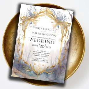 Invitación a la boda de un portal forestal encanta