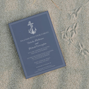 Invitación a la boda de un presentador náutico azu