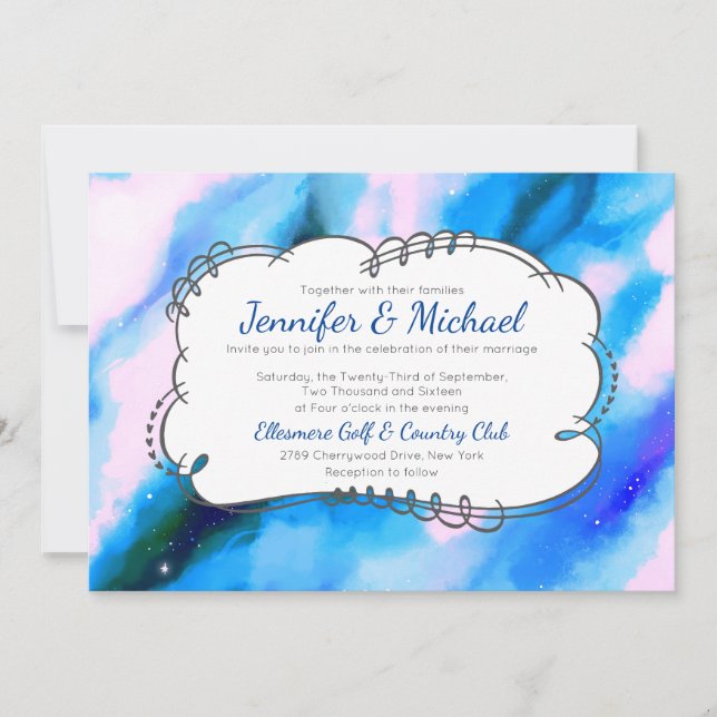 Invitación a la boda de un resumen del espacio ext (Anverso)