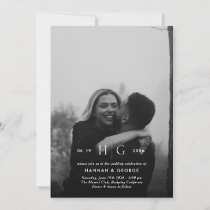 Invitación a la boda de un retrato monográfico mod
