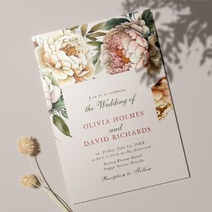 Invitación a la boda de un Rosa polvoriento y Rubo