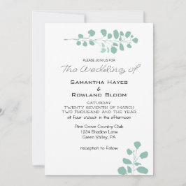Invitación a la boda de un simple aroma verde