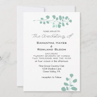 Invitación a la boda de un simple aroma verde