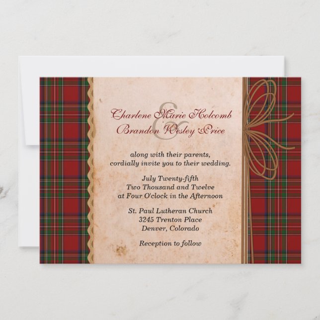 Invitación a la boda de un Stewart real ruso (Anverso)