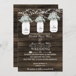 Invitación a la boda de un tarro de ensueño para b