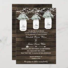 Invitación a la boda de un tarro de ensueño para b